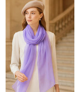 Comprar Echarpe Feminina de Seda Chiffon Elegante para Festa e Inverno Lilás ANELLIMN